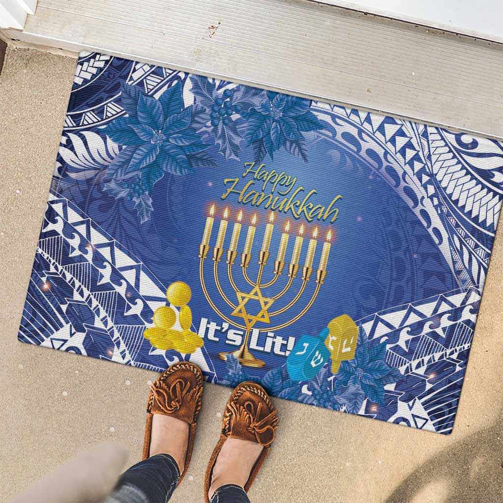 Hanukkah Jewish Festival Rubber Doormat It's Lit - Polynesian Pattern LT14 - Polynesian Pride