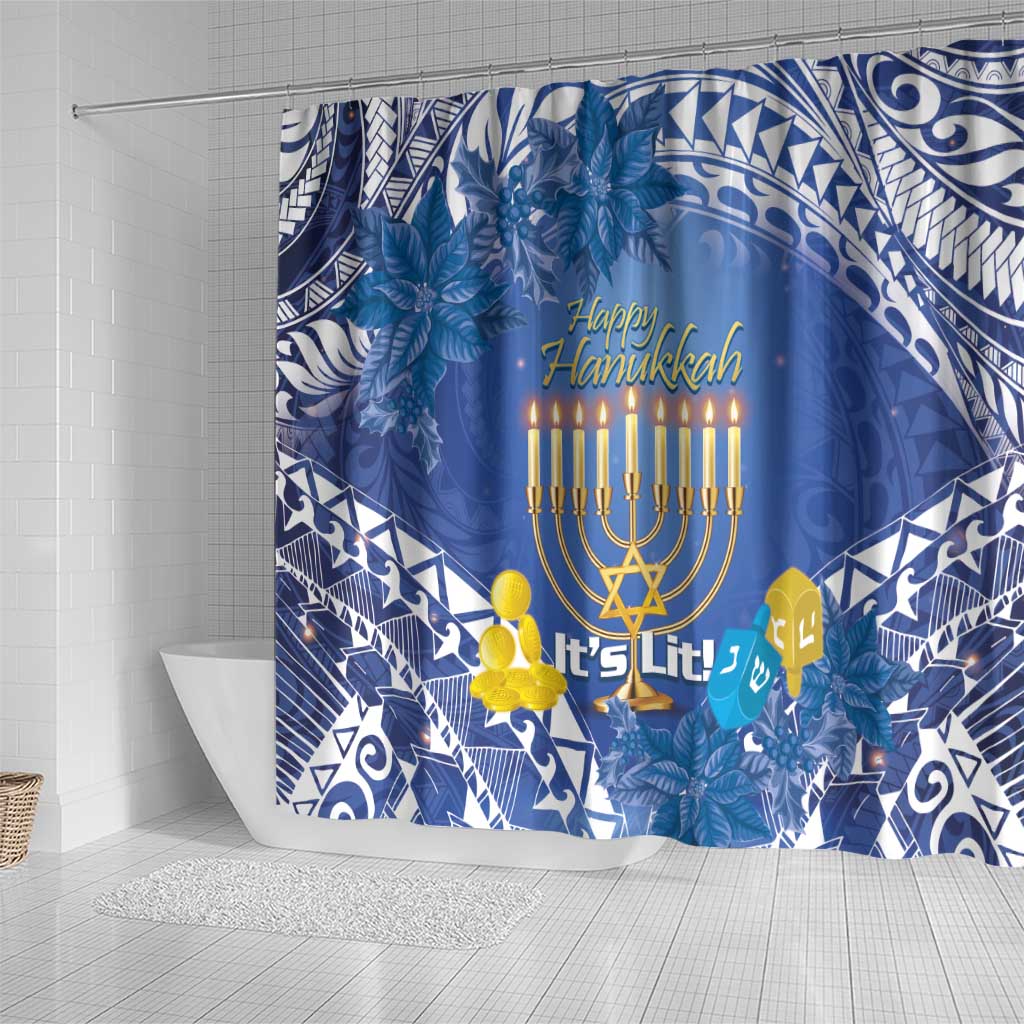 Hanukkah Jewish Festival Shower Curtain It's Lit - Polynesian Pattern LT14 - Polynesian Pride