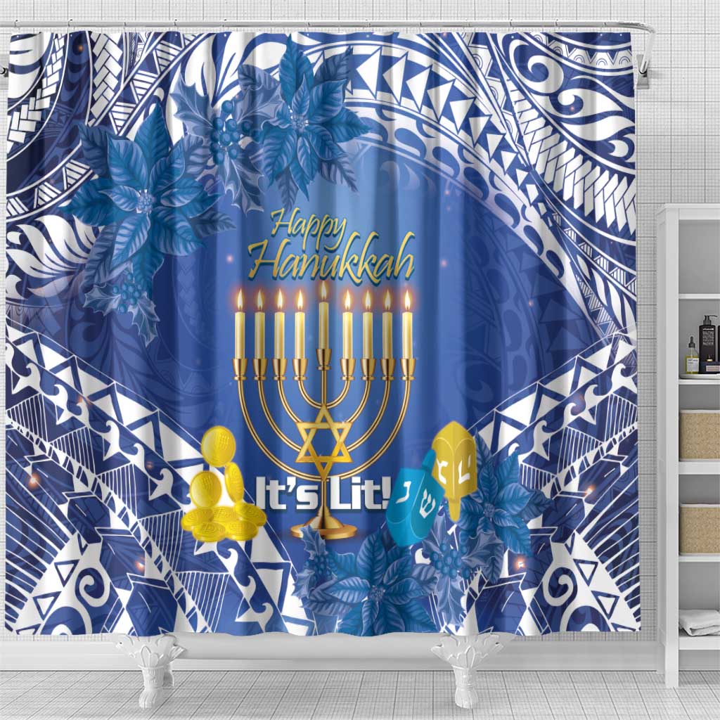 Hanukkah Jewish Festival Shower Curtain It's Lit - Polynesian Pattern LT14 - Polynesian Pride