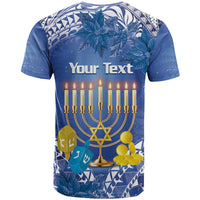 Personalised Hanukkah Jewish Festival T Shirt It's Lit - Polynesian Pattern LT14 - Polynesian Pride