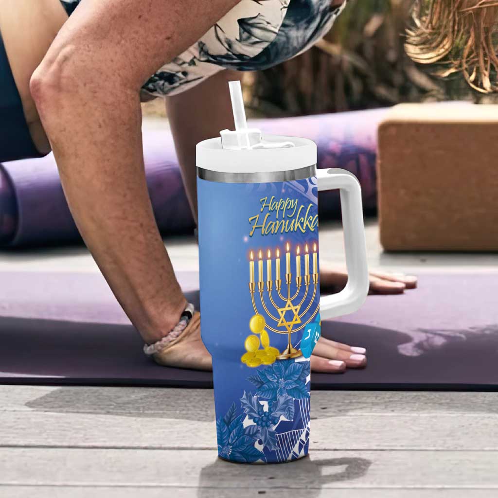 Personalised Hanukkah Jewish Festival Tumbler With Handle It's Lit - Polynesian Pattern LT14 - Polynesian Pride