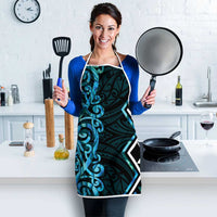 Turquoise Aotearoa Apron Taniko Motifs With Paua Shell Kowhaiwhai - Polynesian Pride