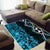 Turquoise Aotearoa Area Rug Taniko Motifs With Paua Shell Kowhaiwhai