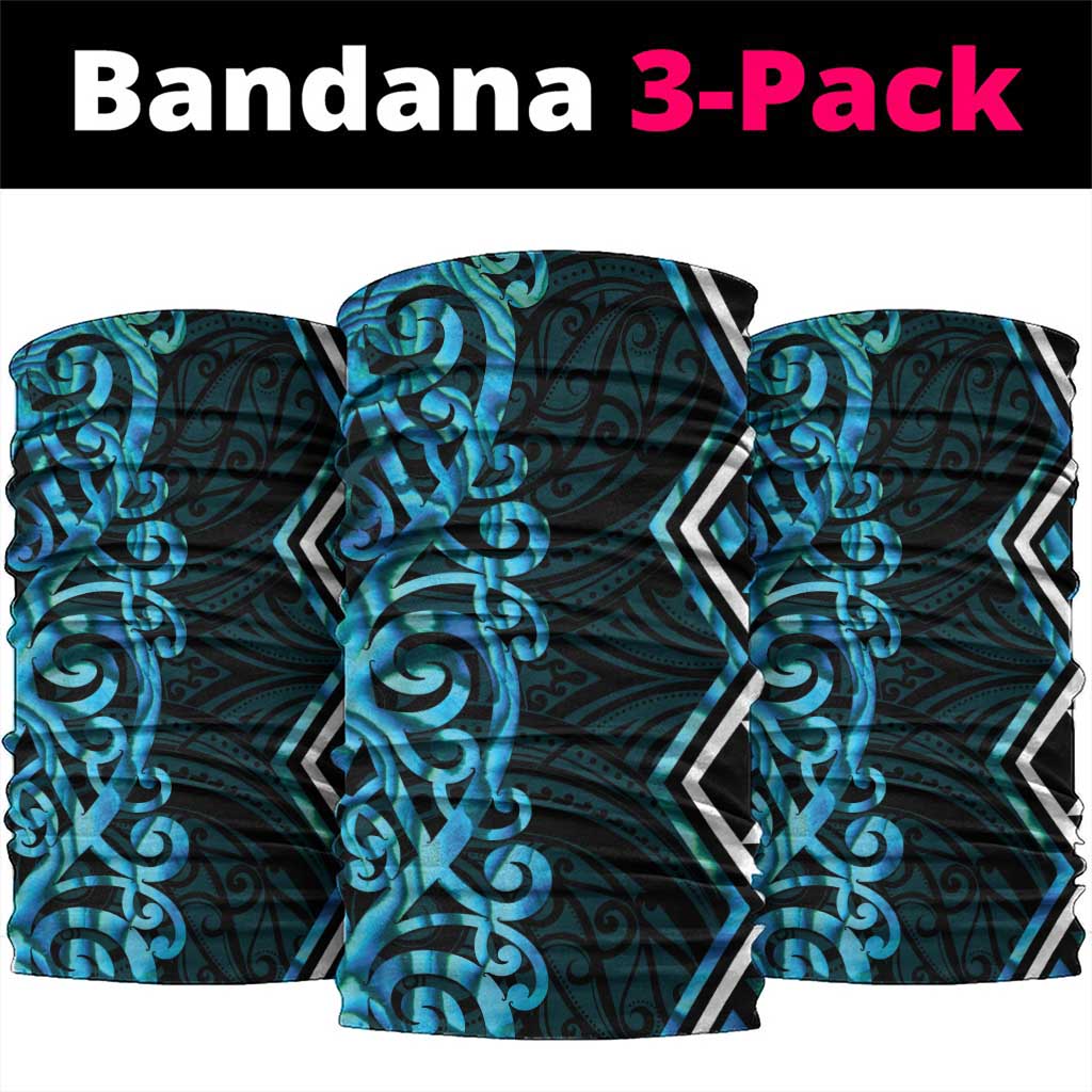Turquoise Aotearoa Neck Gaiter Taniko Motifs With Paua Shell Kowhaiwhai LT14 package One Size: 25*50cm Turquoise - Polynesian Pride