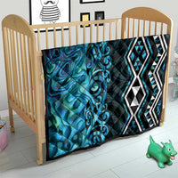 Turquoise Aotearoa Quilt Taniko Motifs With Paua Shell Kowhaiwhai LT14 - Polynesian Pride
