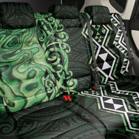 Green Aotearoa Back Car Seat Cover Taniko Motifs With Paua Shell Kowhaiwhai