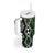 Green Aotearoa Tumbler With Handle Taniko Motifs With Paua Shell Kowhaiwhai