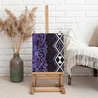 Purple Aotearoa Canvas Wall Art Taniko Motifs With Paua Shell Kowhaiwhai