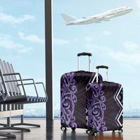 Purple Aotearoa Luggage Cover Taniko Motifs With Paua Shell Kowhaiwhai