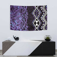 Purple Aotearoa Tapestry Taniko Motifs With Paua Shell Kowhaiwhai