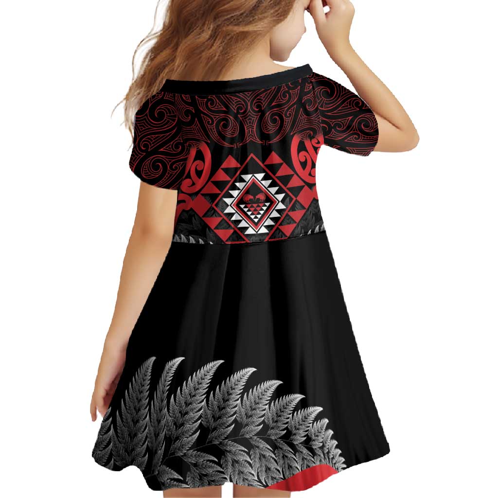Aotearoa Kiwi Taniko Family Matching Off Shoulder Maxi Dress and Hawaiian Shirt Silver Fern With Maori Koru Pattern LT14 - Polynesian Pride