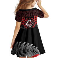 Aotearoa Kiwi Taniko Family Matching Summer Maxi Dress and Hawaiian Shirt Silver Fern With Maori Koru Pattern LT14 - Polynesian Pride