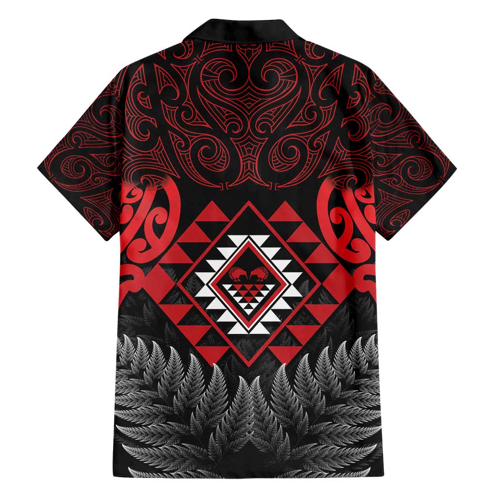 Aotearoa Kiwi Taniko Family Matching Summer Maxi Dress and Hawaiian Shirt Silver Fern With Maori Koru Pattern LT14 - Polynesian Pride