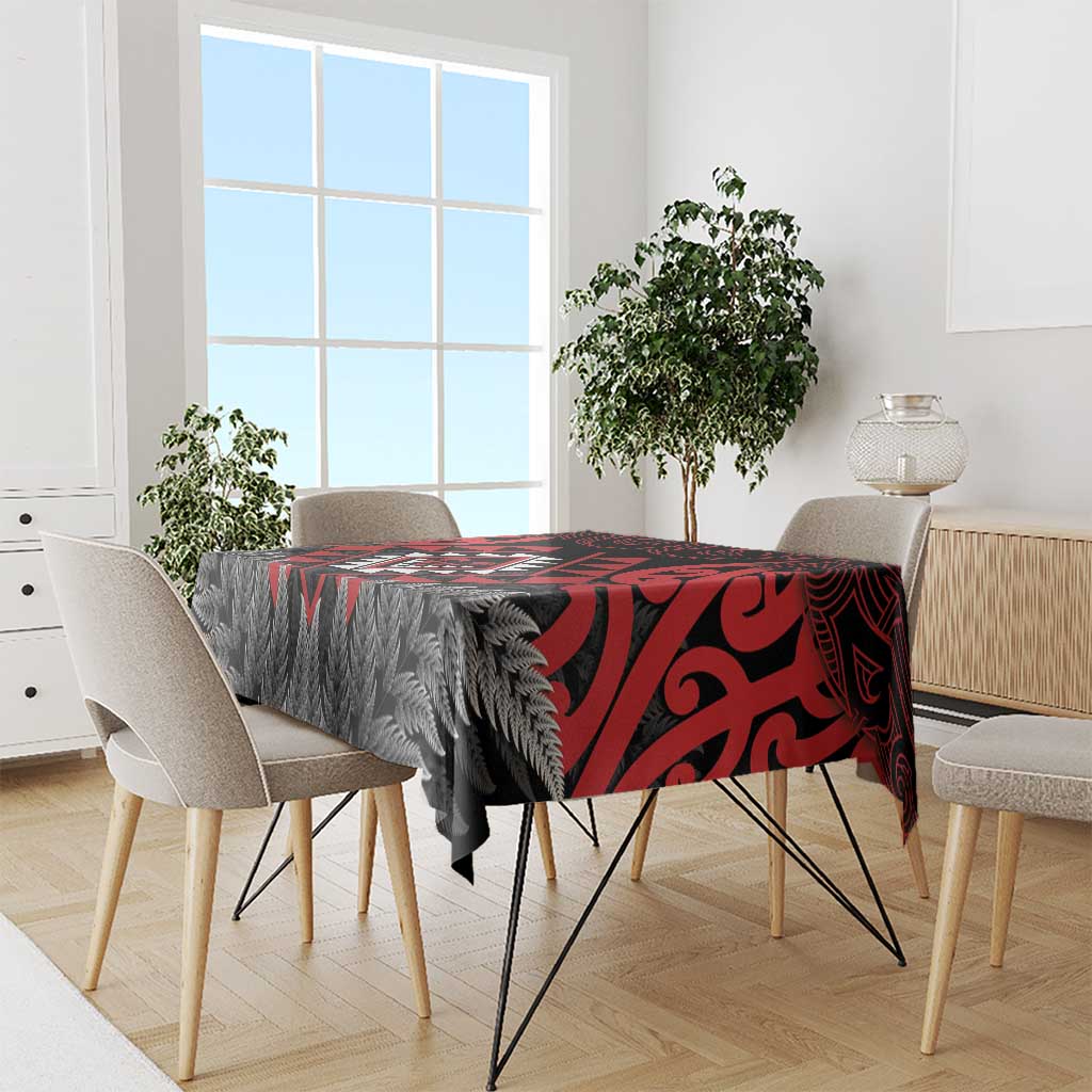 Aotearoa Kiwi Taniko Tablecloth Silver Fern With Maori Koru Pattern LT14 - Polynesian Pride