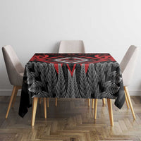 Aotearoa Kiwi Taniko Tablecloth Silver Fern With Maori Koru Pattern LT14 - Polynesian Pride