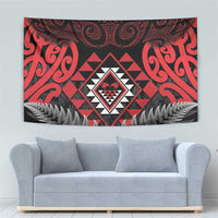 Aotearoa Kiwi Taniko Tapestry Silver Fern With Maori Koru Pattern