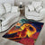 Hawaii Kilauea Big Islands Area Rug Pele Goddess With Tropical Flowers