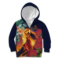 Hawaii Kilauea Big Islands Kid Hoodie Pele Goddess With Tropical Flowers