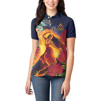 Hawaii Kilauea Big Islands Women Polo Shirt Pele Goddess With Tropical Flowers LT14 - Polynesian Pride