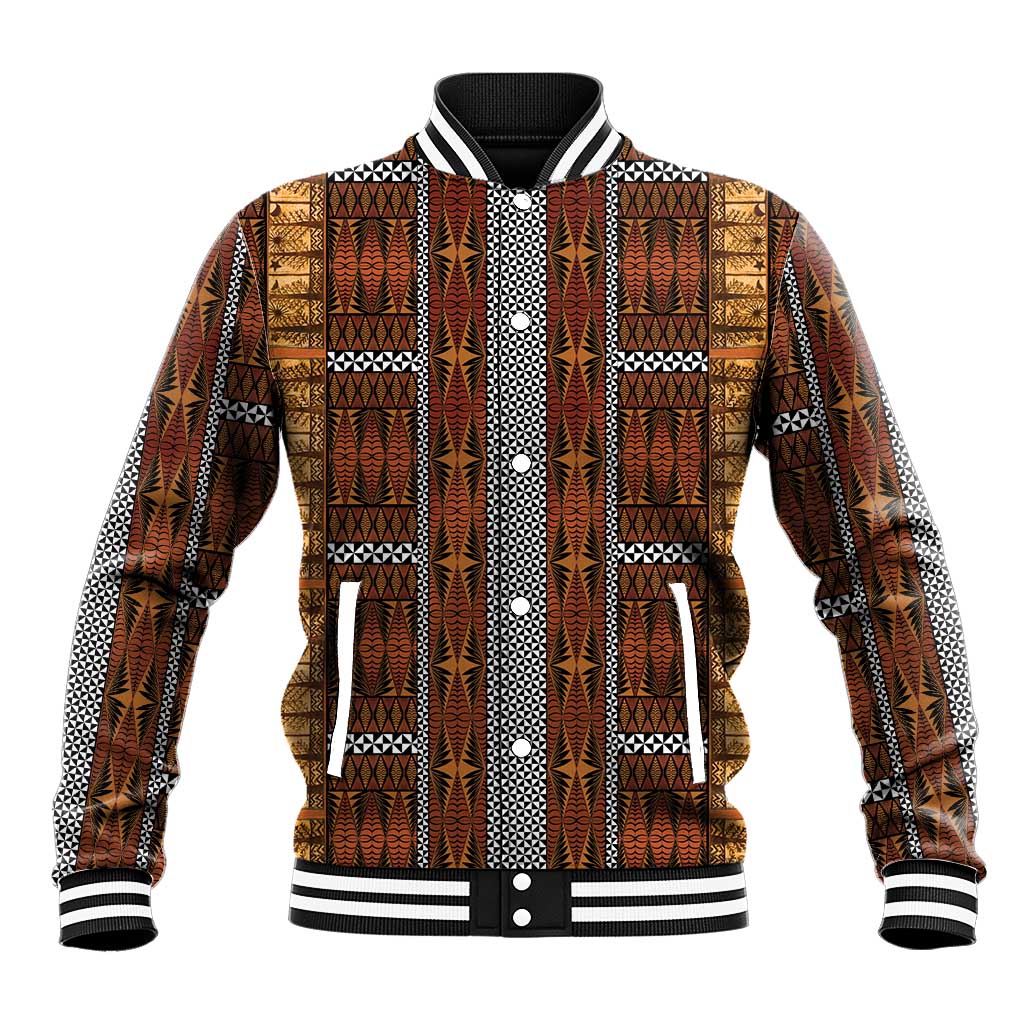 Malo e Lelei Tonga Baseball Jacket Tongan Ngatu Tapa Cloth - Polynesian Pride