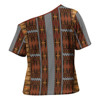 Malo e Lelei Tonga Cross Shoulder Shirt Tongan Ngatu Tapa Cloth - Polynesian Pride