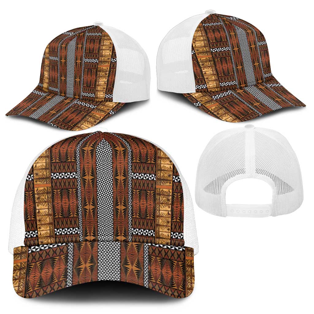 Malo e Lelei Tonga Mesh Trucker Cap Tongan Ngatu Tapa Cloth - Polynesian Pride