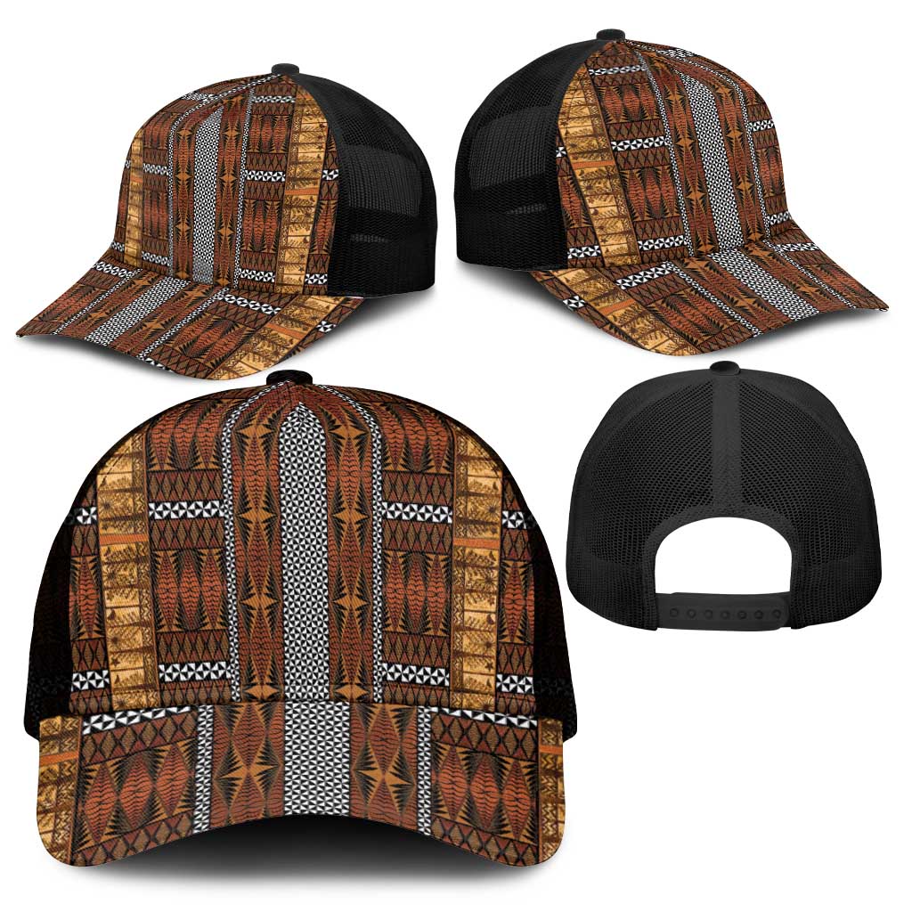 Malo e Lelei Tonga Mesh Trucker Cap Tongan Ngatu Tapa Cloth - Polynesian Pride