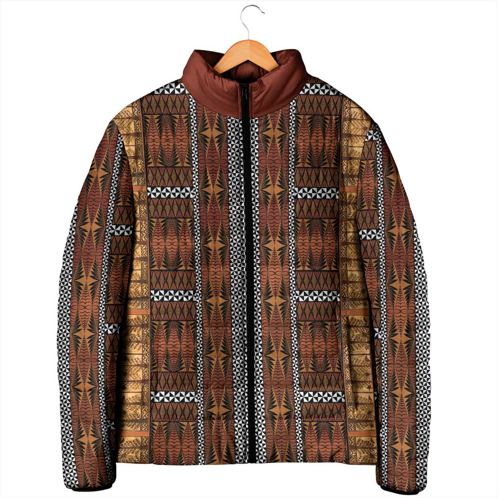 Malo e Lelei Tonga Padded Jacket Tongan Ngatu Tapa Cloth - Polynesian Pride