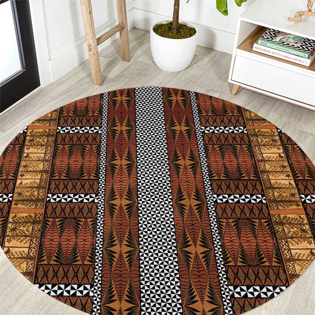 Malo e Lelei Tonga Round Carpet Tongan Ngatu Tapa Cloth - Polynesian Pride