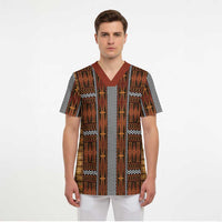 Malo e Lelei Tonga Scrub Top Tongan Ngatu Tapa Cloth - Polynesian Pride