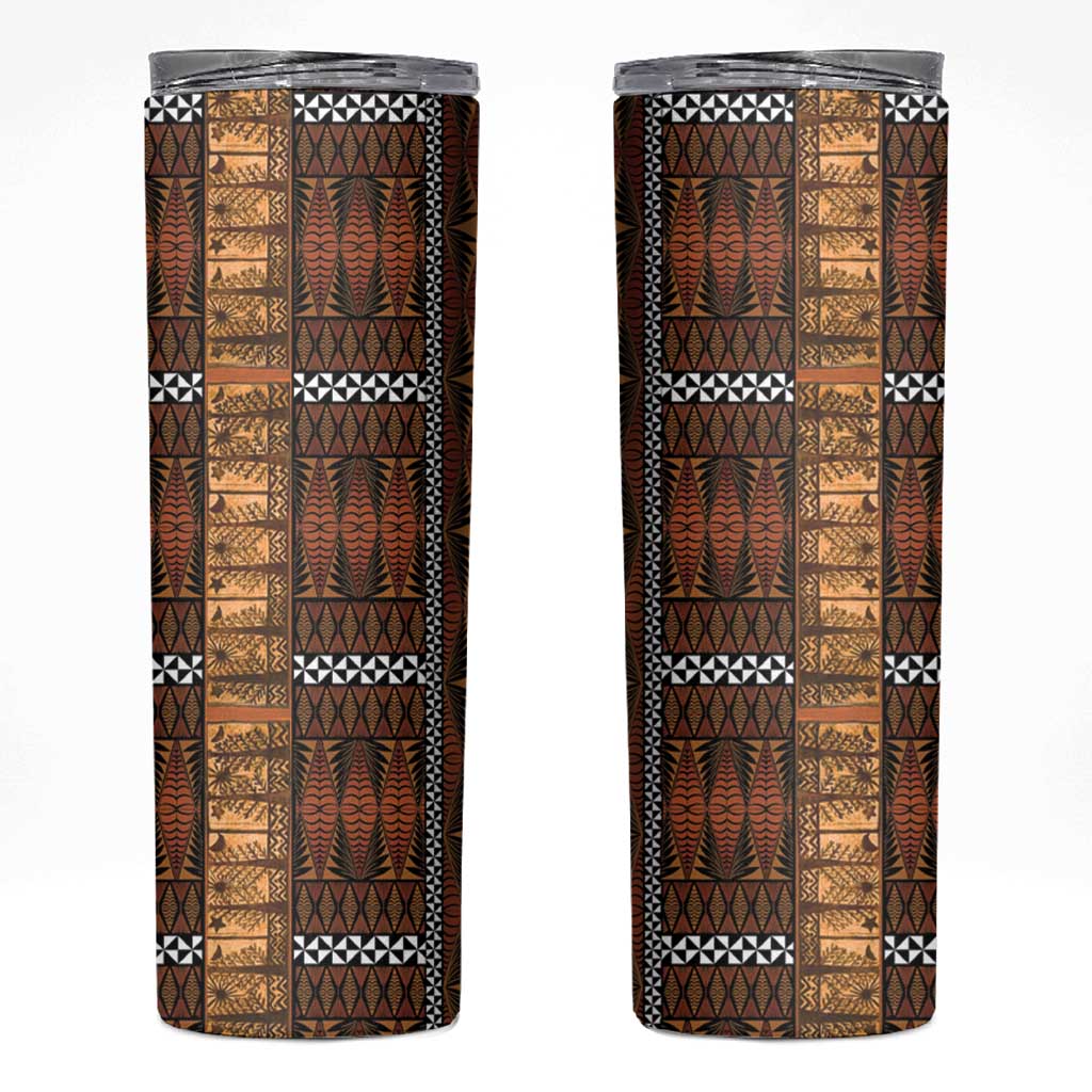Malo e Lelei Tonga Skinny Tumbler Tongan Ngatu Tapa Cloth - Polynesian Pride