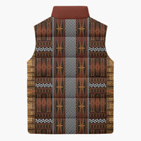 Malo e Lelei Tonga Sleeveless Puffer Jacket Tongan Ngatu Tapa Cloth - Polynesian Pride