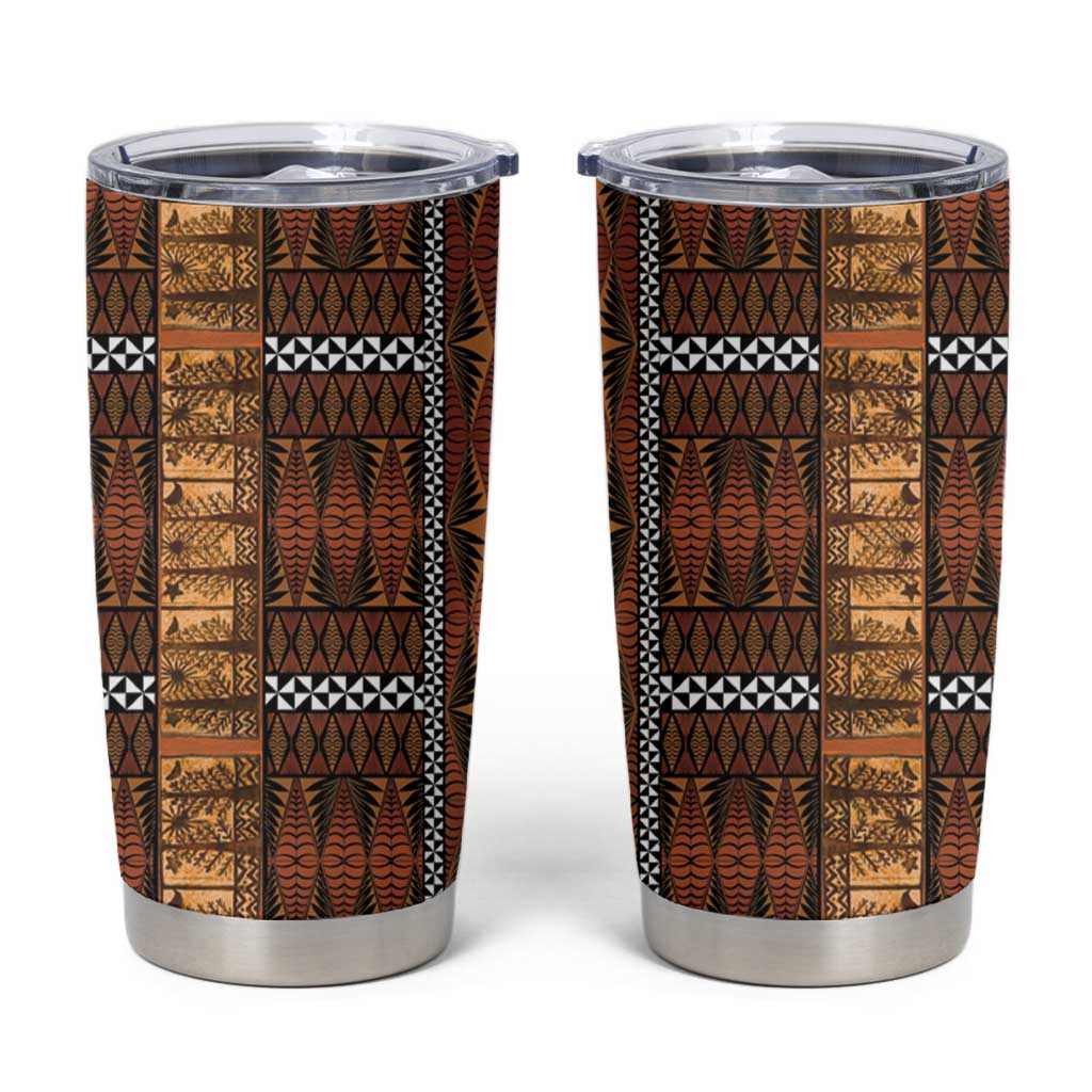 Malo e Lelei Tonga Tumbler Cup Tongan Ngatu Tapa Cloth - Polynesian Pride