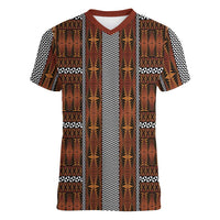 Malo e Lelei Tonga Women V-Neck T-Shirt Tongan Ngatu Tapa Cloth - Polynesian Pride