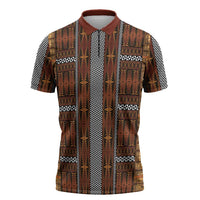 Malo e Lelei Tonga Zipper Polo Shirt Tongan Ngatu Tapa Cloth - Polynesian Pride