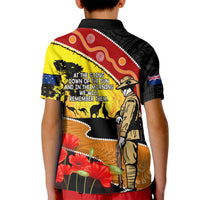 New Zealand And Australia ANZAC Day Kid Polo Shirt Aboriginal Maori Starring Night Style LT14 - Polynesian Pride