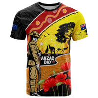 New Zealand And Australia ANZAC Day T Shirt Aboriginal Maori Starring Night Style LT14 Gold - Polynesian Pride