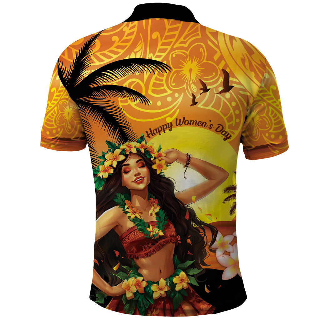Aloha Hawaii Women's Day Polo Shirt Hula Girl With Sunset Vibes LT14 - Polynesian Pride