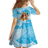 Aloha Hawaii Women's Day Family Matching Long Sleeve Bodycon Dress and Hawaiian Shirt Hula Girl With Ukulele Tropical Style LT14 - Polynesian Pride
