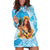 Aloha Hawaii Women's Day Hoodie Dress Hula Girl With Ukulele Tropical Style LT14 Blue - Polynesian Pride