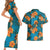 Hawaii Luau Party Couples Matching Short Sleeve Bodycon Dress and Hawaiian Shirt Dancing Girl Tropical Flowers LT14 - Polynesian Pride