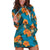 Hawaii Luau Party Hoodie Dress Dancing Girl Tropical Flowers LT14 Blue - Polynesian Pride