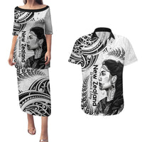 New Zealand Women's Day Couples Matching Puletasi and Hawaiian Shirt Aotearoa Kia Whakapumau Te Mana Wahine LT14 White - Polynesian Pride