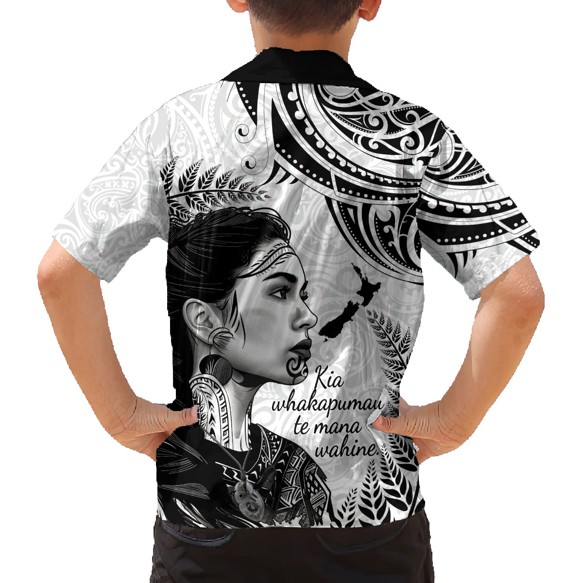 New Zealand Women's Day Family Matching Off Shoulder Long Sleeve Dress and Hawaiian Shirt Aotearoa Kia Whakapumau Te Mana Wahine LT14 - Polynesian Pride