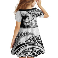 New Zealand Women's Day Kid Short Sleeve Dress Aotearoa Kia Whakapumau Te Mana Wahine LT14 - Polynesian Pride