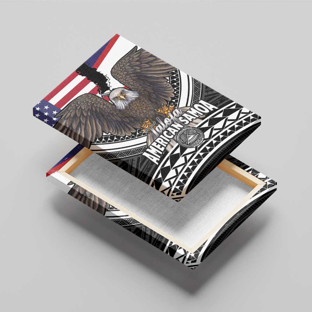 Talofa American Samoa Flag Day Canvas Wall Art Bald Eagle Polynesian Tattoo