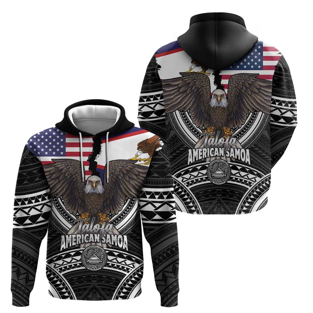 Talofa American Samoa Flag Day Hoodie Bald Eagle Polynesian Tattoo