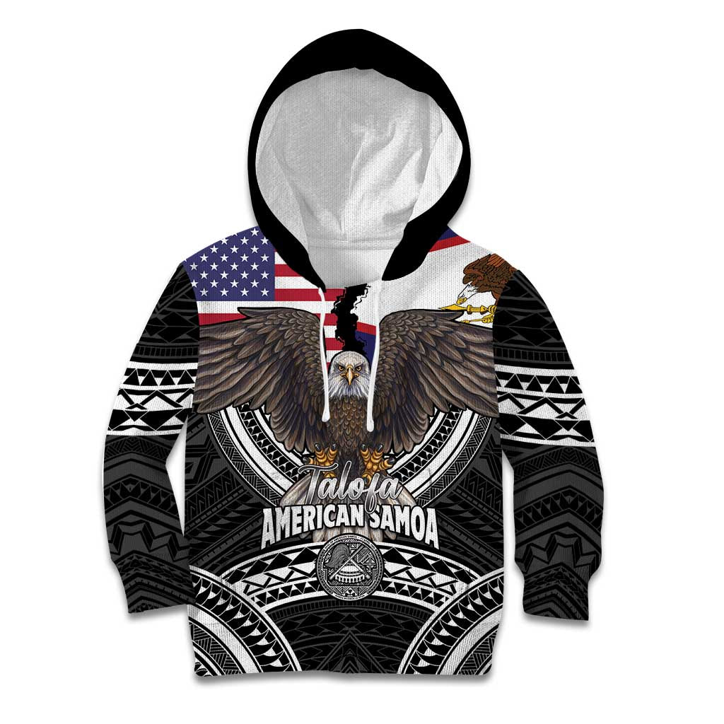 Talofa American Samoa Flag Day Kid Hoodie Bald Eagle Polynesian Tattoo