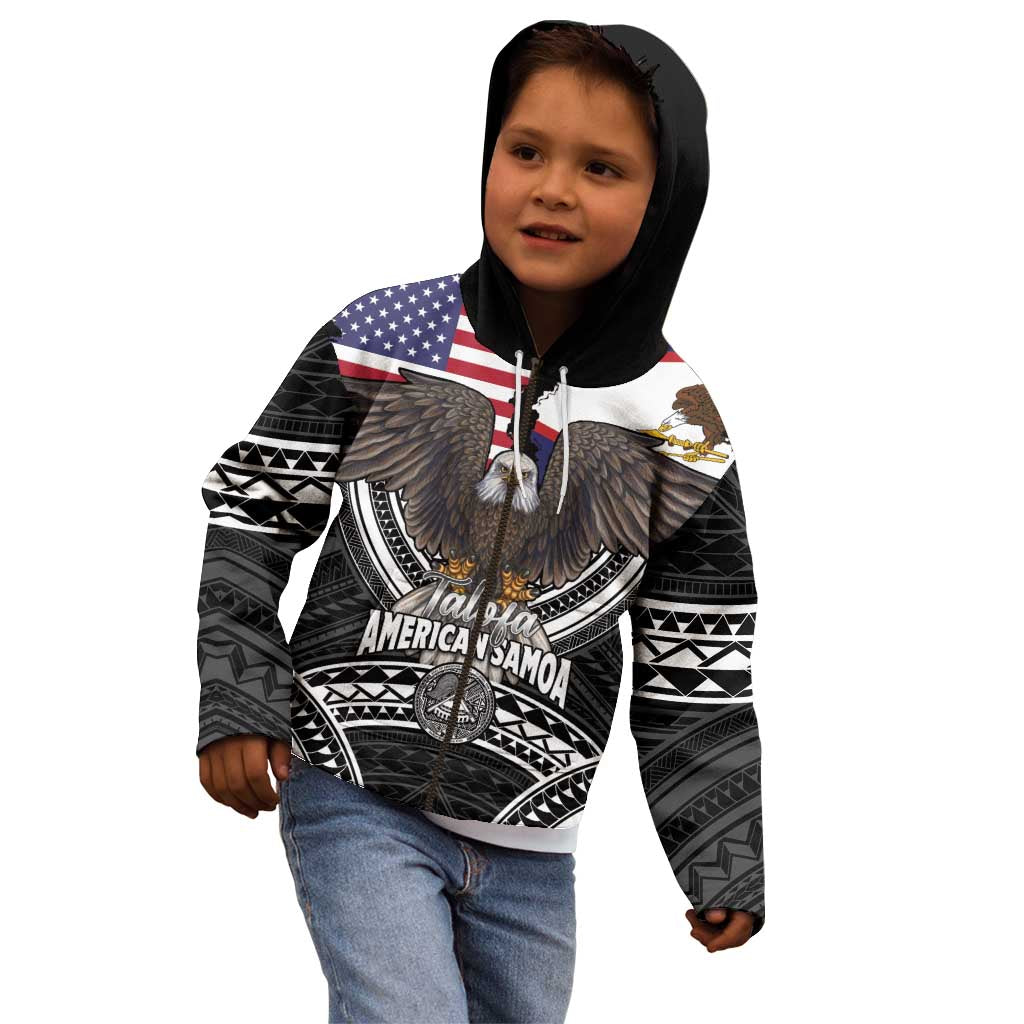 Talofa American Samoa Flag Day Kid Hoodie Bald Eagle Polynesian Tattoo