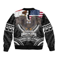 Talofa American Samoa Flag Day Sleeve Zip Bomber Jacket Bald Eagle Polynesian Tattoo LT14 - Polynesian Pride
